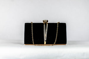 Ladies Night Out Black Velvet Clutch