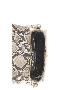 SNAKESKIN TEXTURE MINI CROSSBODY BAG WITH HANDLE