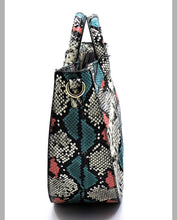 Load image into Gallery viewer, Python Snake Skin Half Moon Satchel With Matching Wallet
