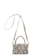 Load image into Gallery viewer, SNAKESKIN TEXTURE MINI CROSSBODY BAG WITH HANDLE
