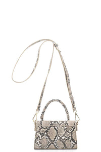 SNAKESKIN TEXTURE MINI CROSSBODY BAG WITH HANDLE