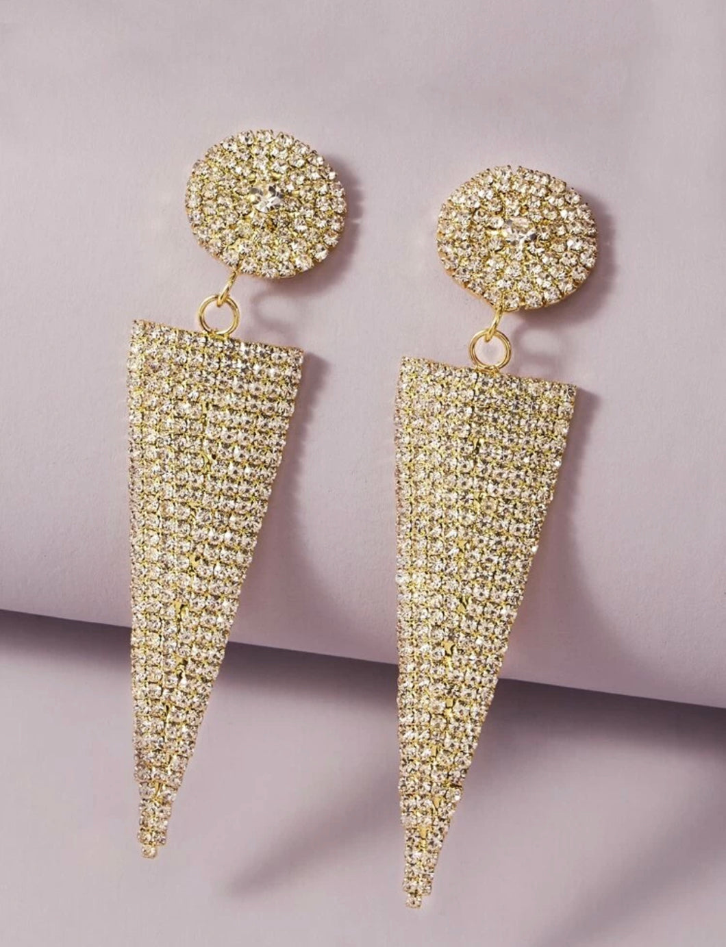 Rhinestone Triangle Drop Earrings