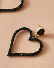 Load image into Gallery viewer, Rhinestone Heart Drop Earrings
