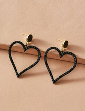 Load image into Gallery viewer, Rhinestone Heart Drop Earrings
