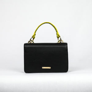 Like A Dream Black and Neon Green Small Square Bag