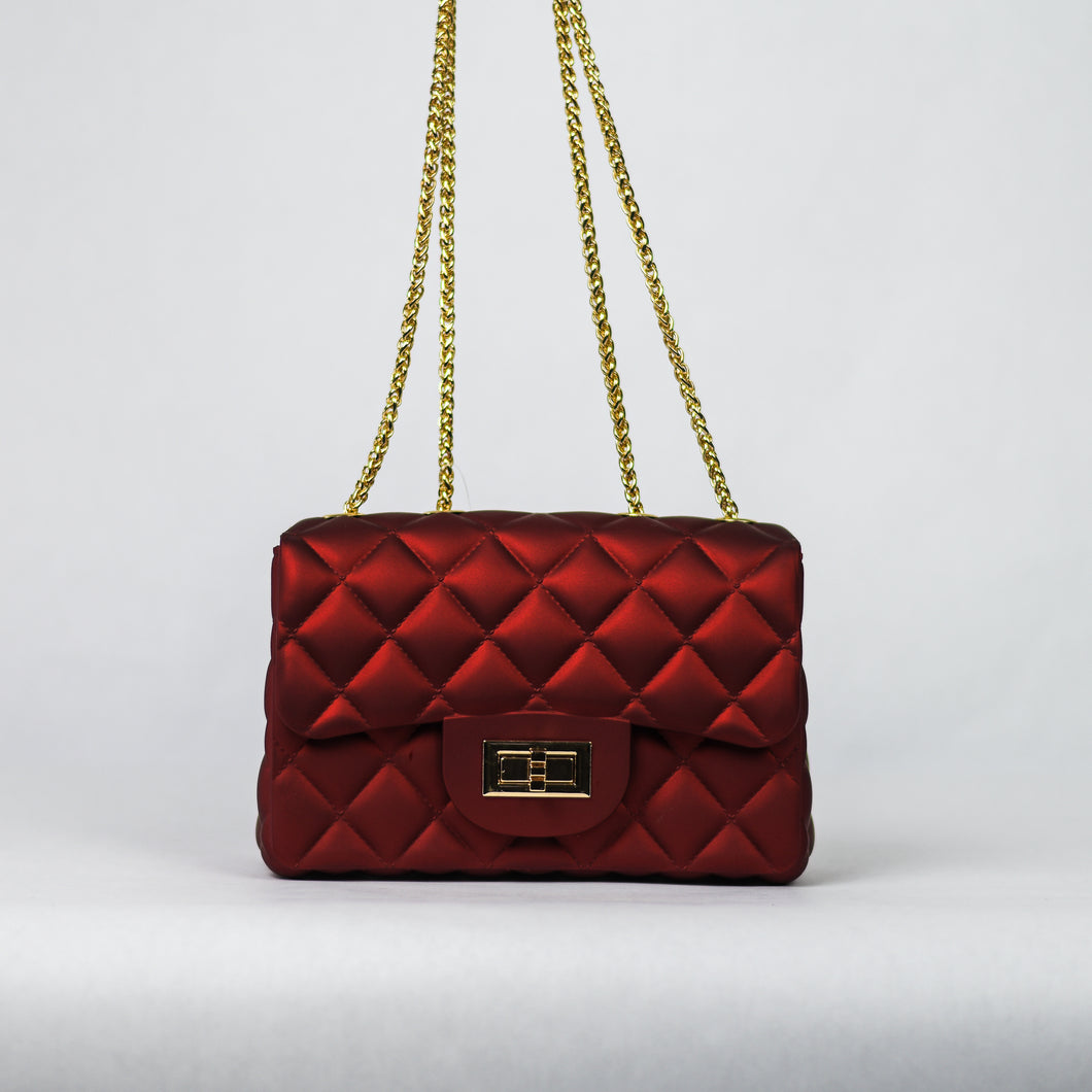 Can’t Take Your Eyes Off Me Ruby Red Quilted Jelly Purse