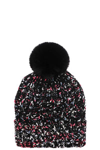 CUTE POMPOM MULTI COLOR WOVEN BEANIE