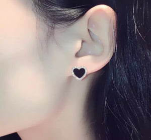 Rose Gold Heart Stud Earrings