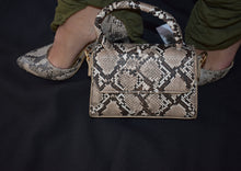 Load image into Gallery viewer, SNAKESKIN TEXTURE MINI CROSSBODY BAG WITH HANDLE
